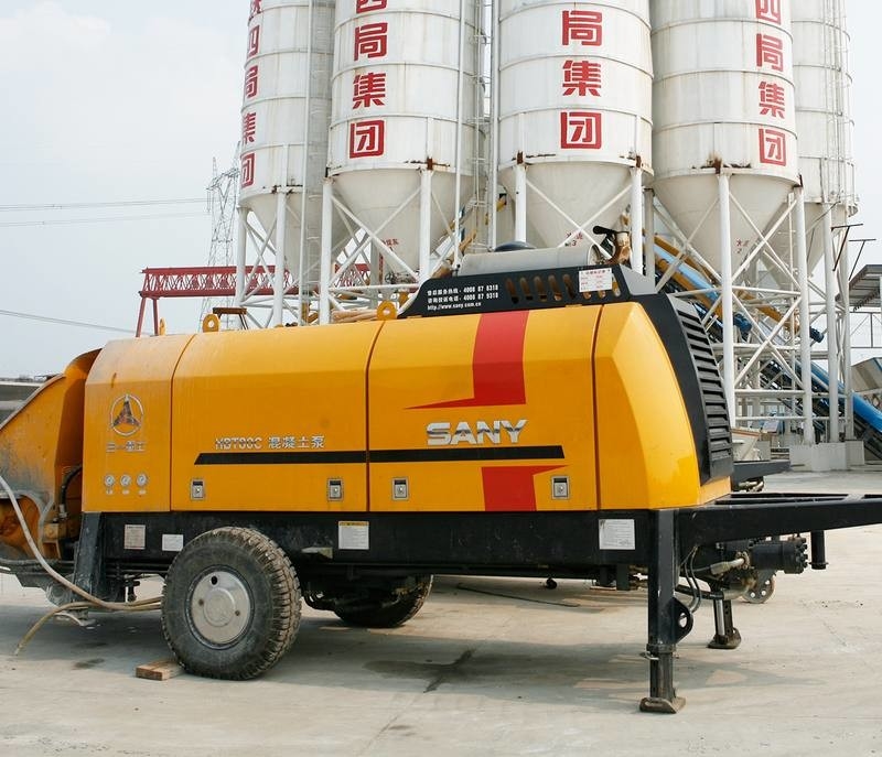 Automatic Hydraulic Diesel Engine Sany Used Stationary Concrete Pump Trailer HBT80 HBT60