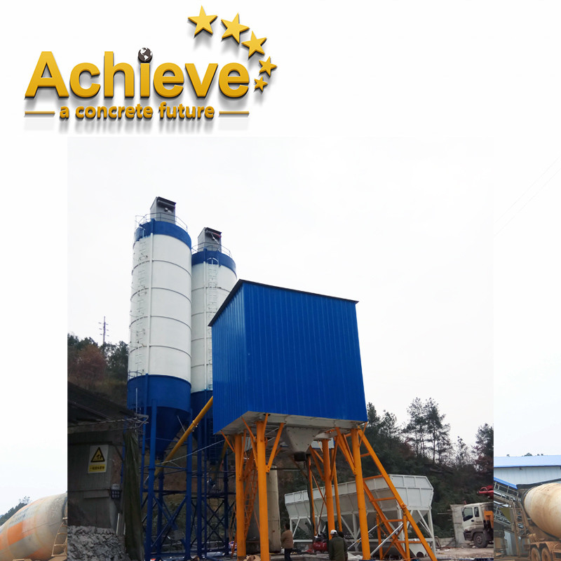 HZS90 Concrete Mixing Plant Stationary Ready Mixed   178kw 90m3/H