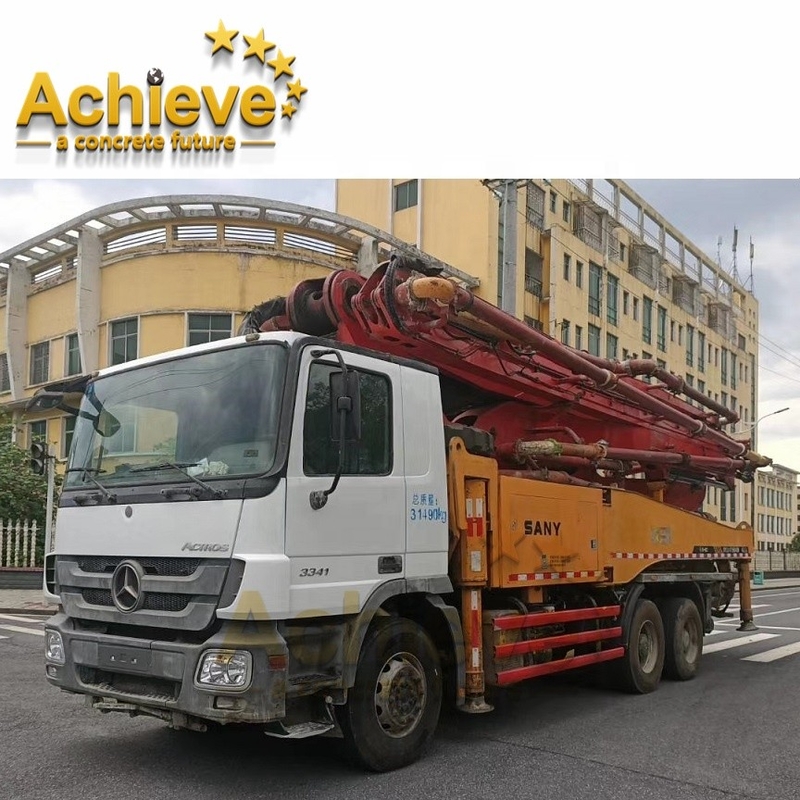 Refurbished SANY Truck second hand concrete pumps 48M On BENZ